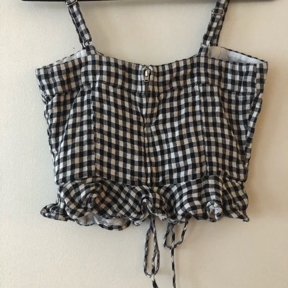 Lovers + Friends Stacey Linen Gingham Lace Up Top - Picture 6 of 6